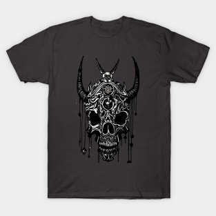 Tribal Tattoo Bulls Skull T-Shirt